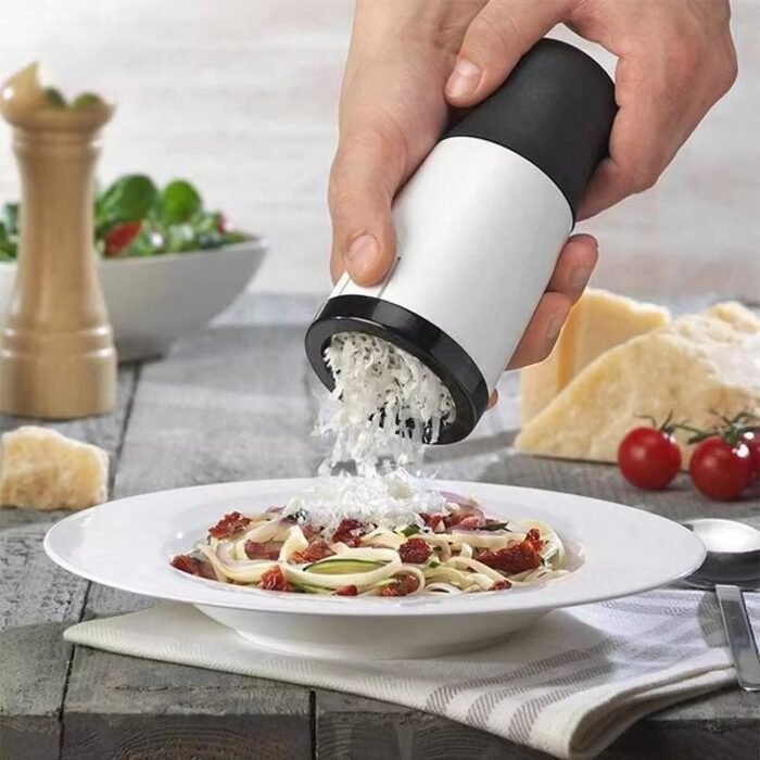 Manual Rotary Cheese Chopper – Kitchen Gadget with 2 Grater Drums, Metal Butter Mill, and Cheese Slicer