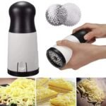 Manual Rotary Cheese Chopper – Kitchen Gadget with 2 Grater Drums, Metal Butter Mill, and Cheese Slicer