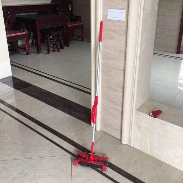 Cordless Electric Broom Vacuum – Rotating Hand-Push Sweeper with Dock Charger
