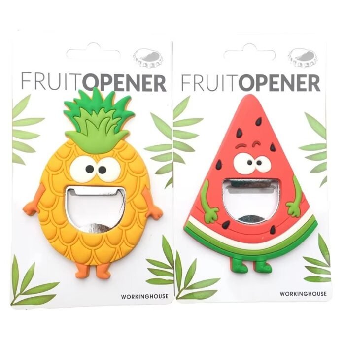Cute Pineapple & Watermelon Bottle Opener with Fridge Magnet – Kitchen Décor & Beer Cap Opener