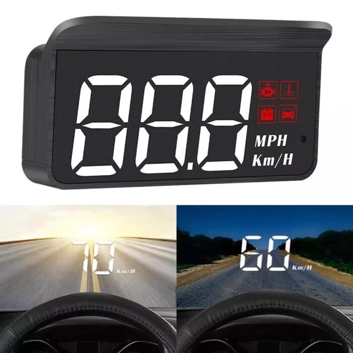 Digital Car HUD Speed Display with Non-Slip Dashboard Sun Cover