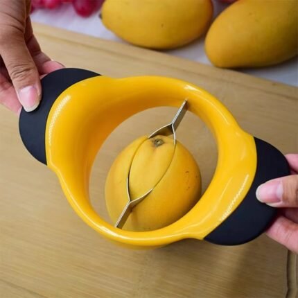 Durable Stainless Steel Mango Slicer Cutter – Easy Core Remover & Fruit Splitter Tool