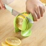 Ergonomic Plastic Tomato & Fruit Slicer Clip – Safe and Effortless Slicing Tool