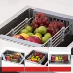 Expandable Kitchen Sink Dish Drying Rack – Metal Drying Basket for Plates, Cups & Utensils