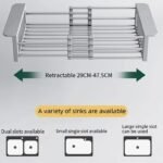 Expandable Kitchen Sink Dish Drying Rack – Metal Drying Basket for Plates, Cups & Utensils