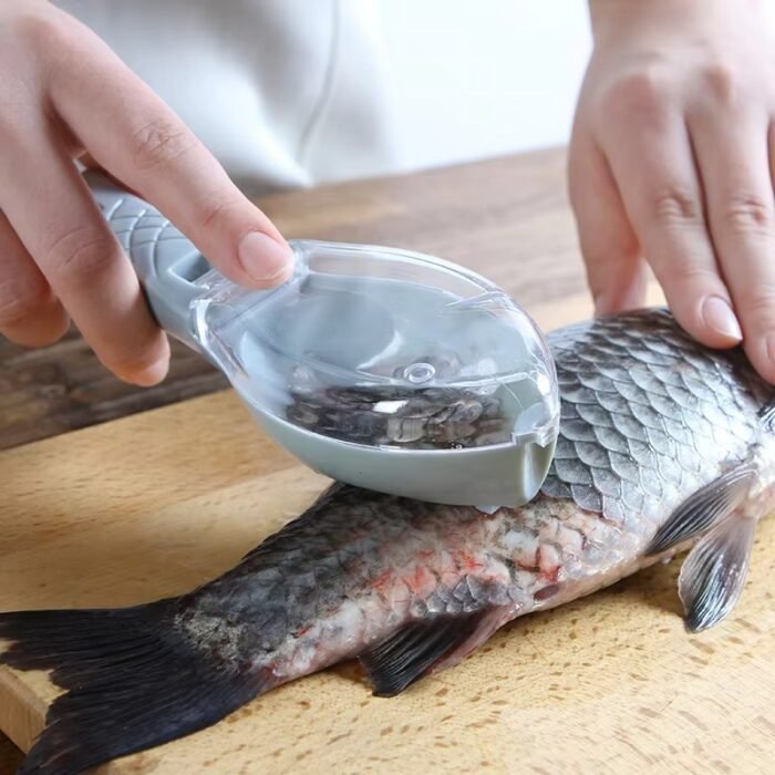 Fish Scale Remover with Cover – Stainless Steel Scraper & Cleaning Tool for Kitchen and Fishing
