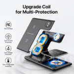Foldable Fast Wireless Charging Station – 15W Multi-Device Charger for iPhone, Samsung, Watch & Earbuds