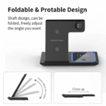 Foldable Fast Wireless Charging Station – 15W Multi-Device Charger for iPhone, Samsung, Watch & Earbuds