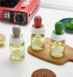 Glass Oil Dispenser Bottle with Integrated Silicone Brush & Leak-Proof Lid – Thickened Glass Kitchen Oil Bottle