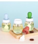 Glass Oil Dispenser Bottle with Integrated Silicone Brush & Leak-Proof Lid – Thickened Glass Kitchen Oil Bottle