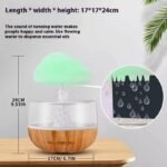 Gradient Clouds & Raindrops Humidifier with Colorful LED Lights – Essential Oil Diffuser for Home, Bedroom & Relaxation