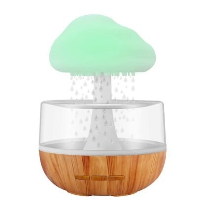 Gradient Clouds & Raindrops Humidifier with Colorful LED Lights – Essential Oil Diffuser for Home, Bedroom & Relaxation