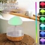 Gradient Clouds & Raindrops Humidifier with Colorful LED Lights – Essential Oil Diffuser for Home, Bedroom & Relaxation