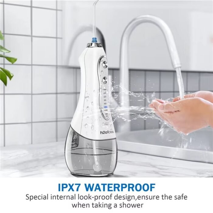 H2ofloss HF-6 Cordless Water Flosser – 5 Pressure Modes • 6 Jet Tips • 300 ml Tank