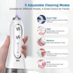 H2ofloss HF-6 Cordless Water Flosser – 5 Pressure Modes • 6 Jet Tips • 300 ml Tank