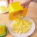 Hand-Press Vegetable & Fruit Cutter – Stainless Steel Blade ABS Body for Effortless Chips & Slices