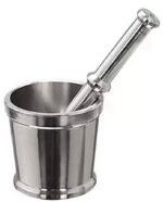 Heavy-Duty Silver Mortar & Pestle Set – Antique Aluminum Grinder for Spices, Herbs & Garlic