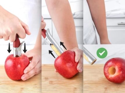 Heavy-Duty Stainless Apple Coring Tool – Ergonomic Fruit Corer for Baking, Snacking & Food Prep