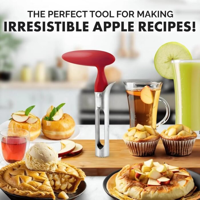 Heavy-Duty Stainless Apple Coring Tool – Ergonomic Fruit Corer for Baking, Snacking & Food Prep