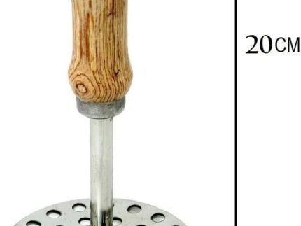 Heavy-Duty Stainless Steel Potato Masher with Non-Slip Wooden Handle – Fruit & Vegetable Masher Kitchen Tool