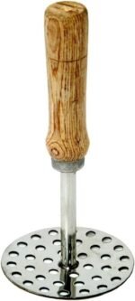 Heavy-Duty Stainless Steel Potato Masher with Non-Slip Wooden Handle – Fruit & Vegetable Masher Kitchen Tool