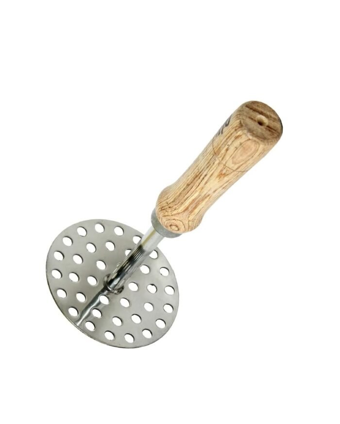 Heavy-Duty Stainless Steel Potato Masher with Non-Slip Wooden Handle – Fruit & Vegetable Masher Kitchen Tool