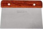 Heavy-Duty Wood-Handled Stainless Steel Kitchen Scraper – Multi-Function Dough & Pastry Tool