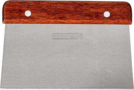 Heavy-Duty Wood-Handled Stainless Steel Kitchen Scraper – Multi-Function Dough & Pastry Tool