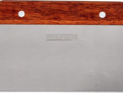 Heavy-Duty Wood-Handled Stainless Steel Kitchen Scraper – Multi-Function Dough & Pastry Tool