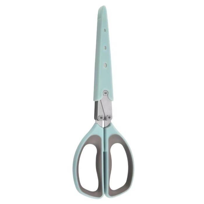 High-Quality Multi-Functional 5-Blade Herb Scissors – Stainless Steel Shredded Food Cutter for Chives, Coriander & Leafy Greens