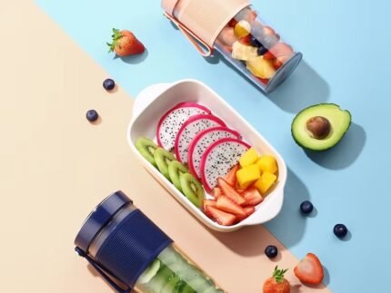 High-Speed Portable Electric Juicer Blender – 6-Blade USB Rechargeable Smoothie Maker for Home, Travel & Gym