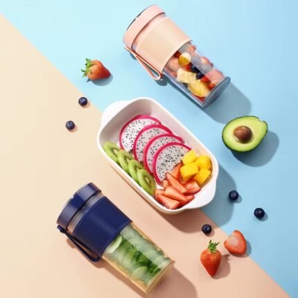 High-Speed Portable Electric Juicer Blender – 6-Blade USB Rechargeable Smoothie Maker for Home, Travel & Gym