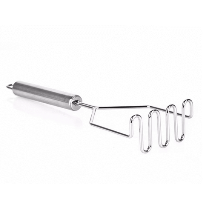 Kitchen Stainless Steel Manual Potato Masher – Wave-Shaped Kitchen Crusher for Smooth Mashed Potatoes & Vegetable Prep
