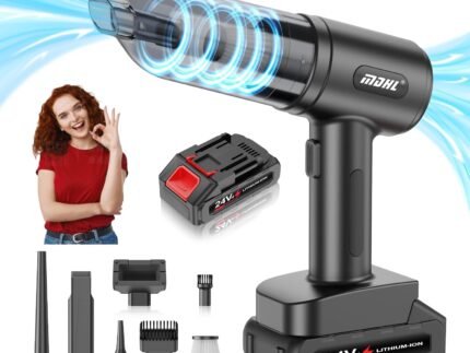 Lightweight Wireless 24V Hand Vacuum & Air Blower – Clean Car, Home & Pet Hair