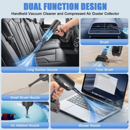 Lightweight Wireless 24V Hand Vacuum & Air Blower – Clean Car, Home & Pet Hair