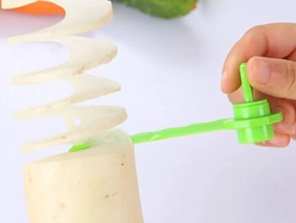 Manual Spiral Vegetable Cutter – Potato, Cucumber, Carrot Twister Slicer Spiralizer for Kitchen Salads & Garnishing