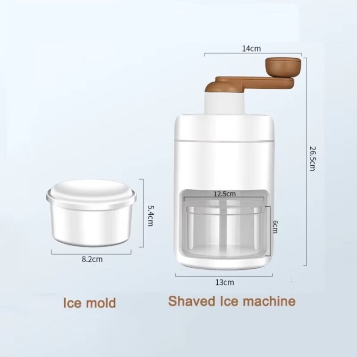 Manual Shaved Ice Machine – Portable Snow Cone Maker & Ice Crusher with Free Ice Cube Tray for Home & Outdoor Use