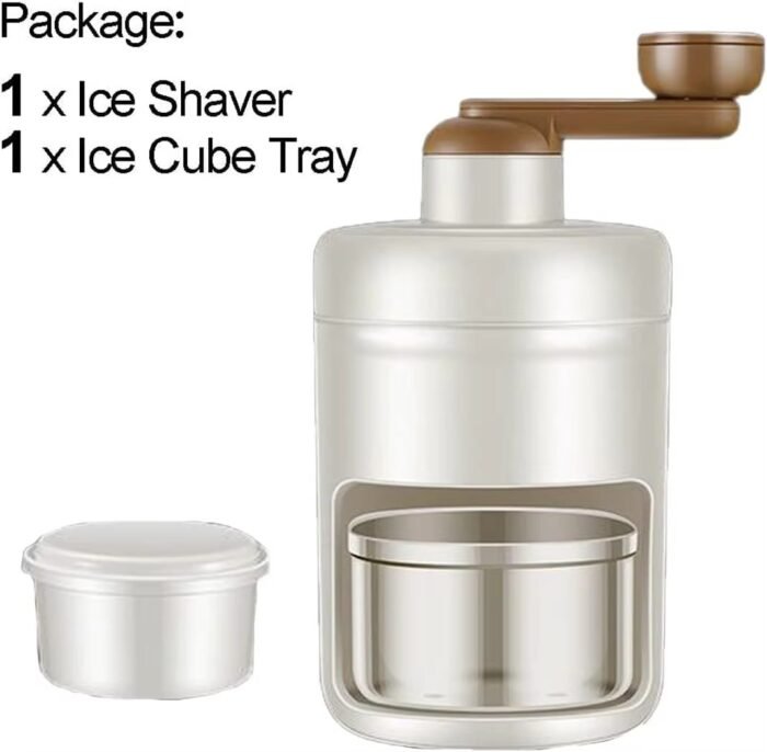 Manual Shaved Ice Machine – Portable Snow Cone Maker & Ice Crusher with Free Ice Cube Tray for Home & Outdoor Use