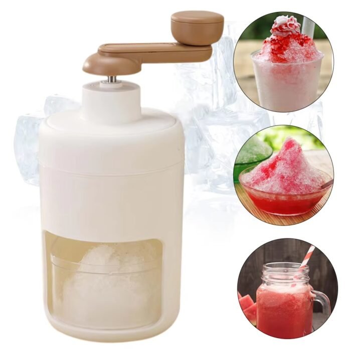 Manual Shaved Ice Machine – Portable Snow Cone Maker & Ice Crusher with Free Ice Cube Tray for Home & Outdoor Use