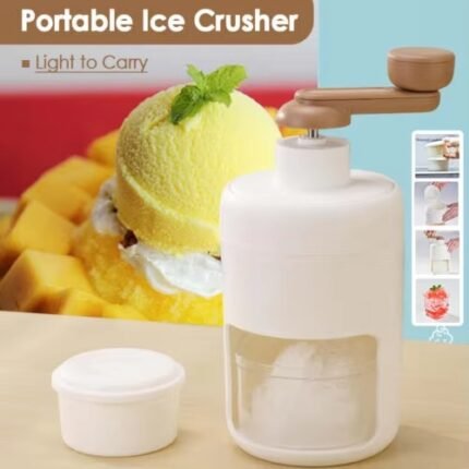 Manual Shaved Ice Machine – Portable Snow Cone Maker & Ice Crusher with Free Ice Cube Tray for Home & Outdoor Use