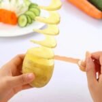 Manual Spiral Vegetable Cutter – Potato, Cucumber, Carrot Twister Slicer Spiralizer for Kitchen Salads & Garnishing