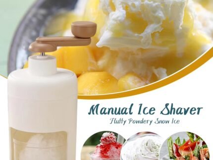Manual Shaved Ice Machine – Portable Snow Cone Maker & Ice Crusher with Free Ice Cube Tray for Home & Outdoor Use
