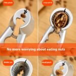 Multifunctional Kitchen Nutcracker Clamp Tool – Heavy-Duty Steel Nut Opener with Wooden Handle for Almond, Walnut, Pecan & Hazelnut