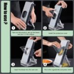 Manual Multi-Function Vegetable Chopper & Salad Slicer with Stainless Steel Blades – Hand Shredding Food Cutter