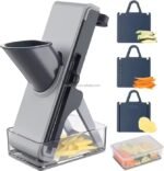 Manual Multi-Function Vegetable Chopper & Salad Slicer with Stainless Steel Blades – Hand Shredding Food Cutter