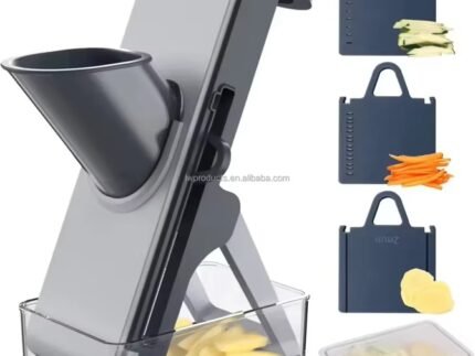 Manual Multi-Function Vegetable Chopper & Salad Slicer with Stainless Steel Blades – Hand Shredding Food Cutter