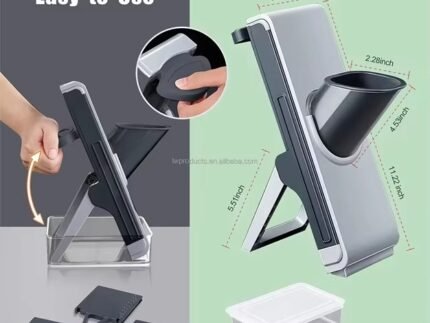 Manual Multi-Function Vegetable Chopper & Salad Slicer with Stainless Steel Blades – Hand Shredding Food Cutter