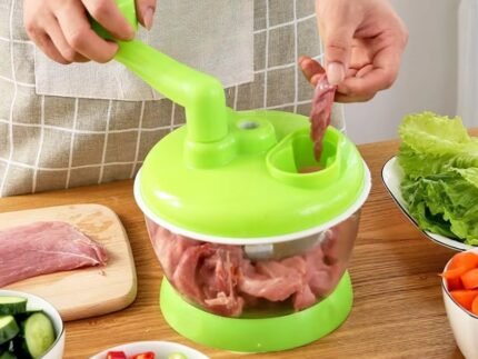 Manual Vegetable Slicer & Spiral Chopper – Hand-Operated Multi-Blade Food Cutter for Quick Meal Prep