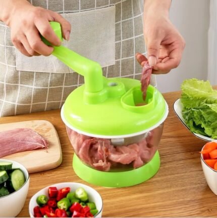 Manual Vegetable Slicer & Spiral Chopper – Hand-Operated Multi-Blade Food Cutter for Quick Meal Prep