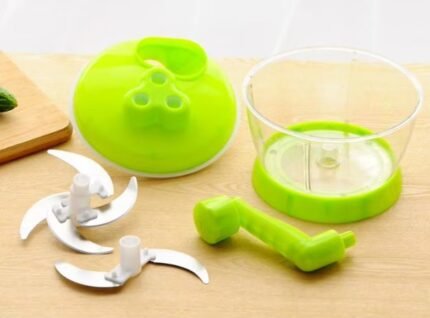Manual Vegetable Slicer & Spiral Chopper – Hand-Operated Multi-Blade Food Cutter for Quick Meal Prep
